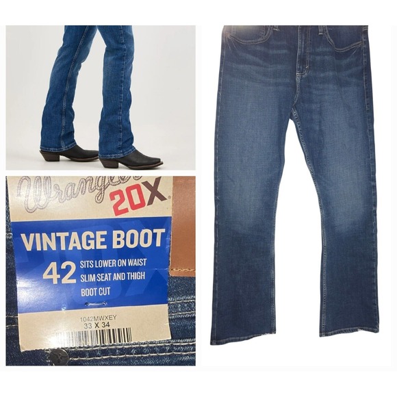 NEW Wrangler 20x 1042mwxey jeans Mens  Size 34x34 Rancher Cowboy Western Bootcut - Picture 1 of 11